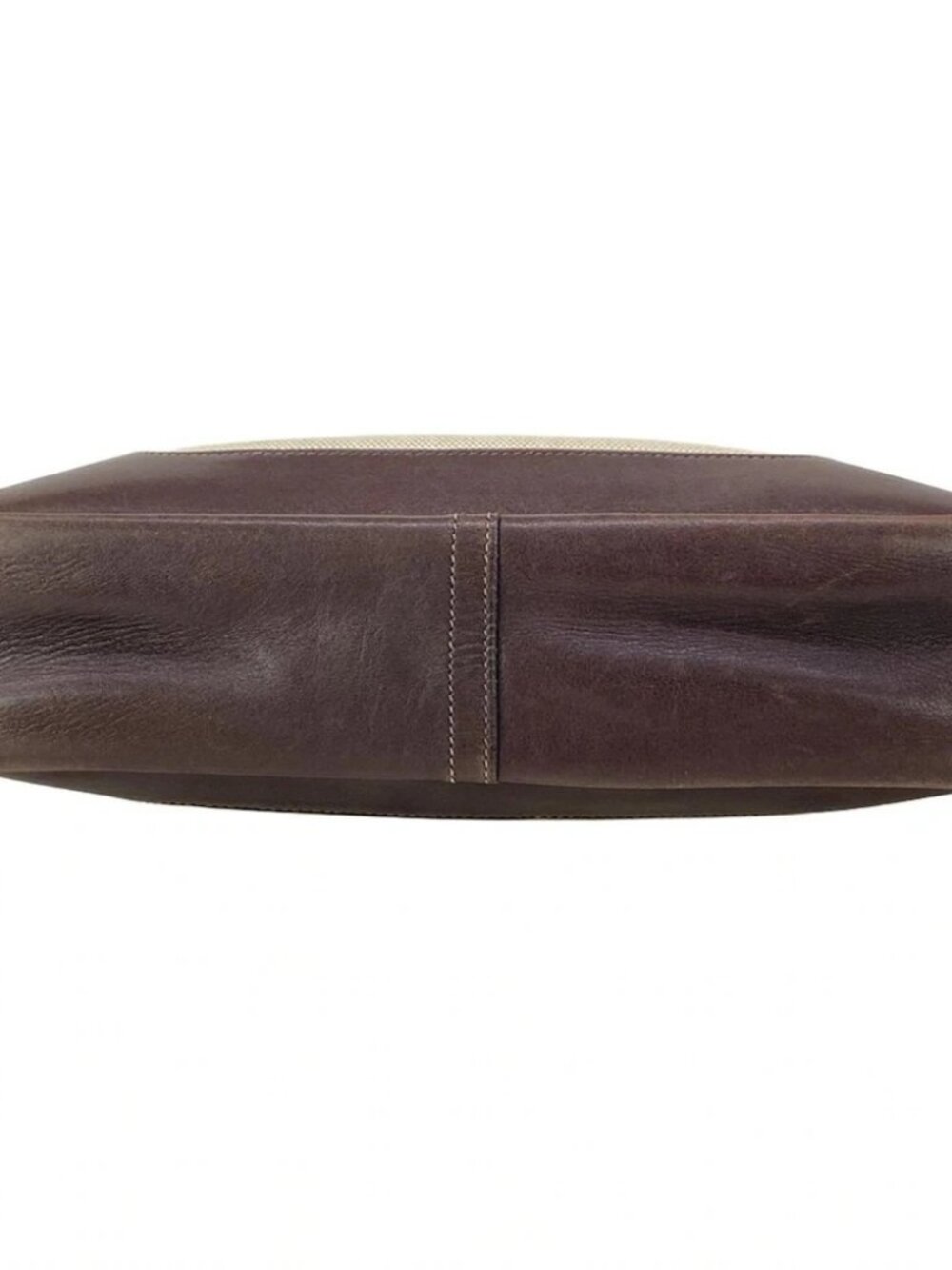 HERMES Trim 31 Cream Dark Brown Toile H Leather Square F Shoulder Bag - Picture 5 of 15